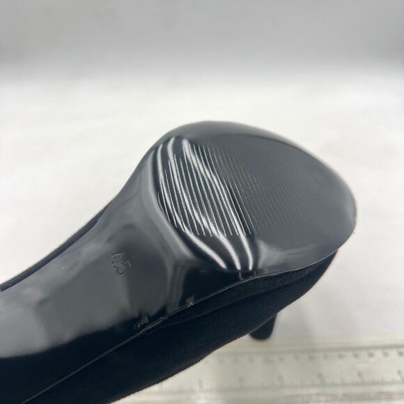 miss left Black Low Platform Chunky High Heel Slip On Round Toe Pump - Picture 6 of 8